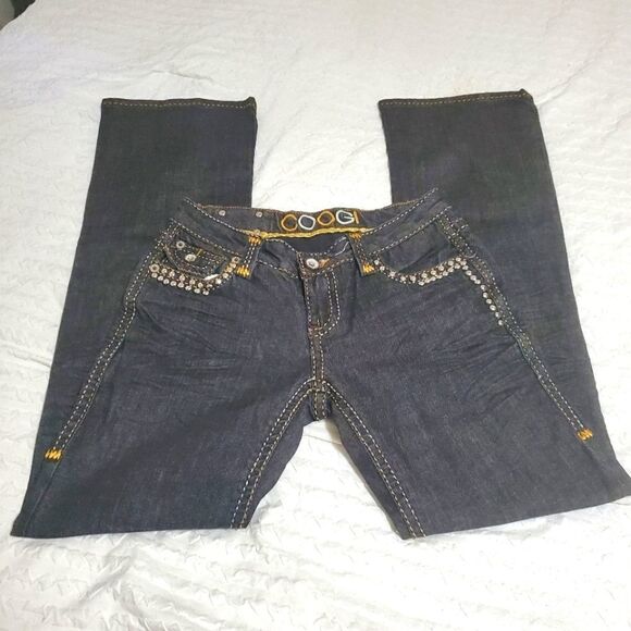Coogi Embellished Dark Jeans Size 7/8 - Picture 1 of 10